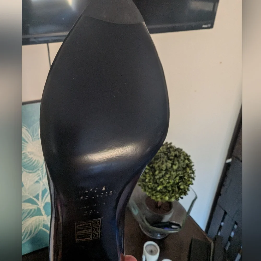 Marc By Marc Jacobs Shiny Pewter Black Heels New No‎ Box